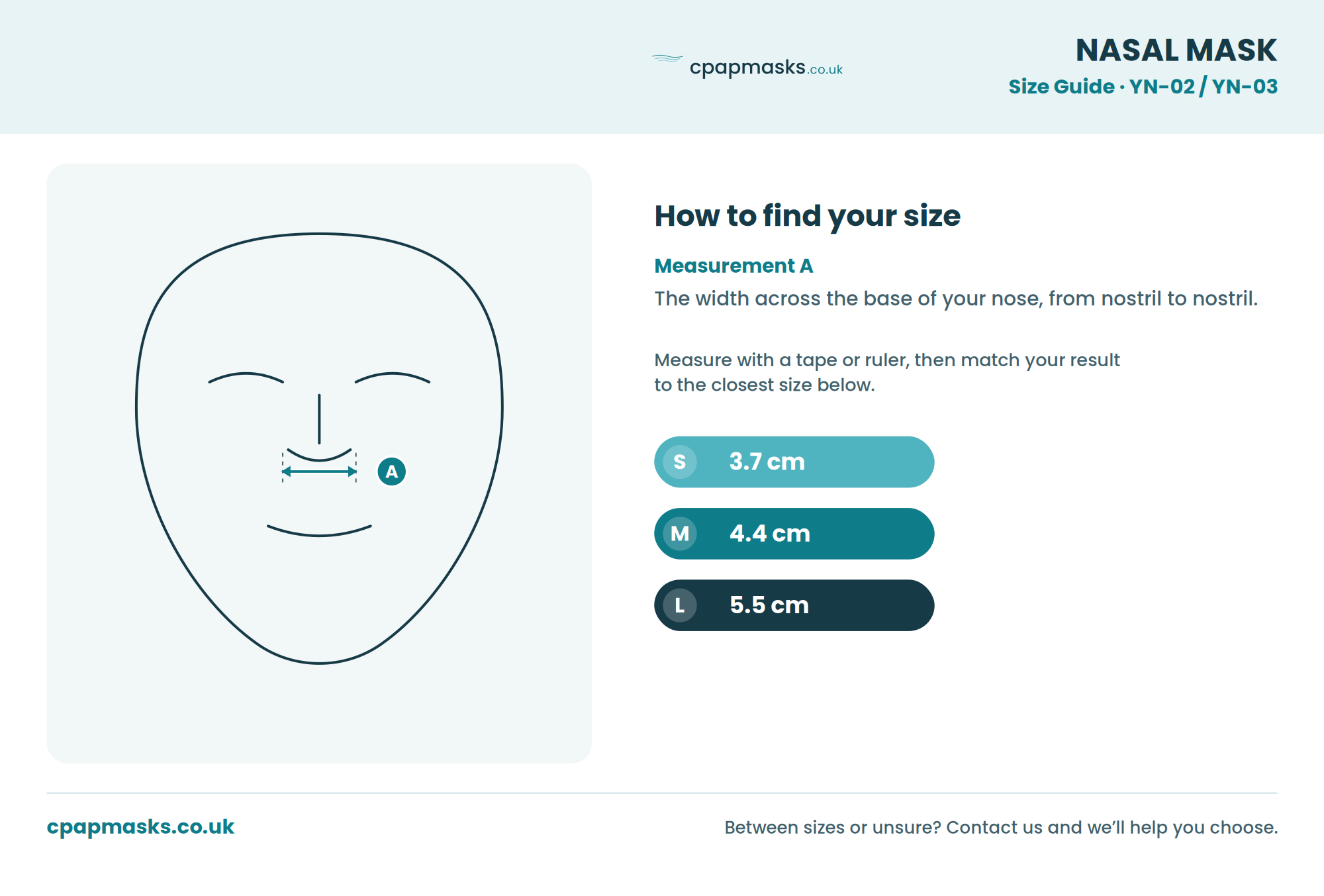 Nasal Masks size guide
